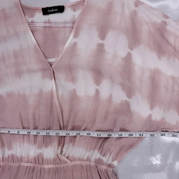 AAKAA Dusty Rose Tie Dye Faux Wrap Romper M - Picture 3 of 11